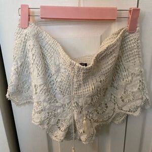 Express Cream Lace Crop Top